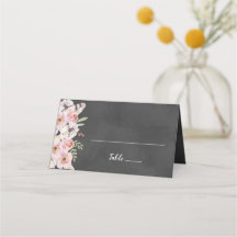 Carte de place Boho Floral Chalkboard