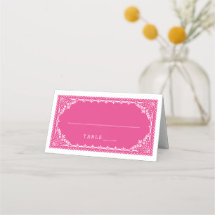 Carte De Placement Carte de place d'escorte Motif Fuchsia Papel Pica
