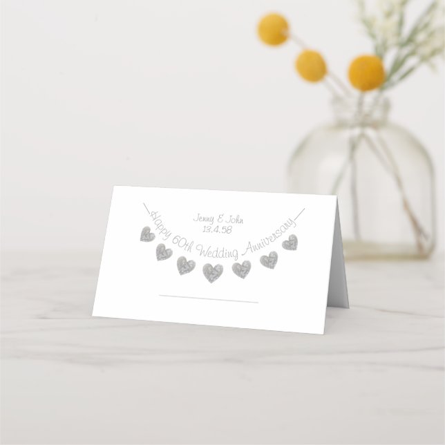 Carte De Placement Carte de place du 60e anniversaire du Mariage (Devant)