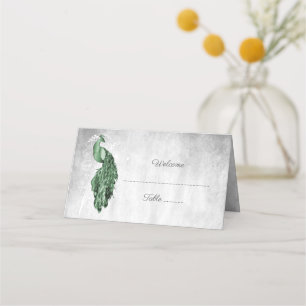 Carte De Placement Carte de place Emerald Green Peacock