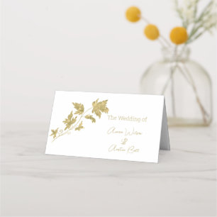 Carte De Placement Carte de place Gold Single Stem Leaf Name