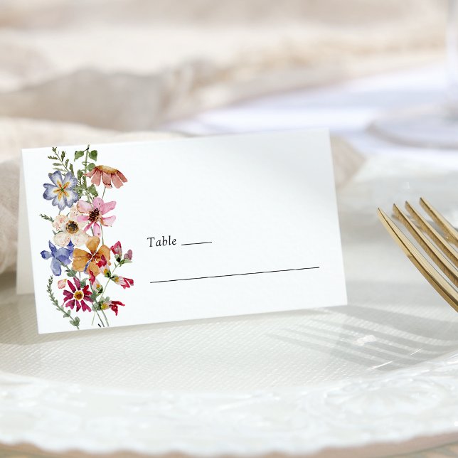 Carte De Placement Carte de place pliée Boho (Boho Floral Folded Place Card by Painted Paperie
)