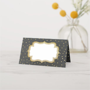 Carte De Placement Carte de place pliée en damier et Mariage Gold