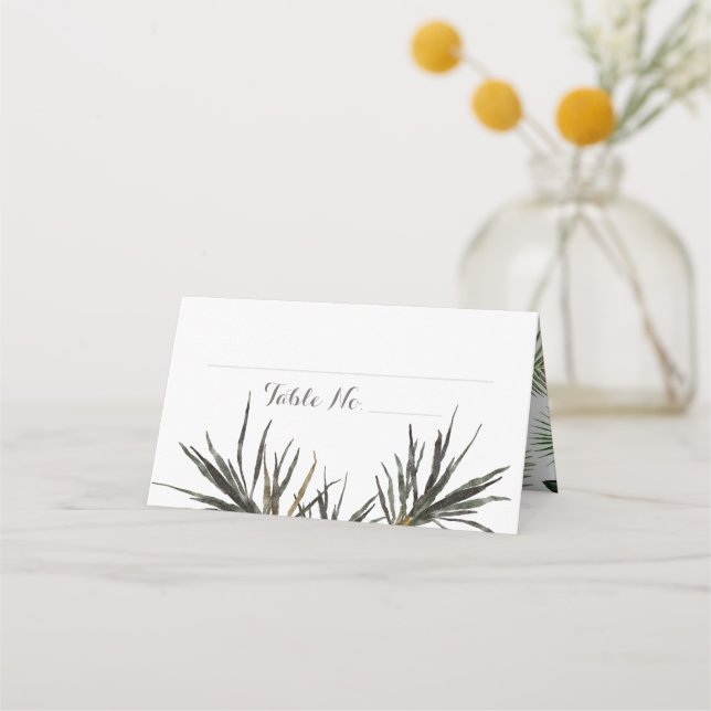 Carte De Placement Carte de place pliée Tropical Mariage Palm Tree (Devant)