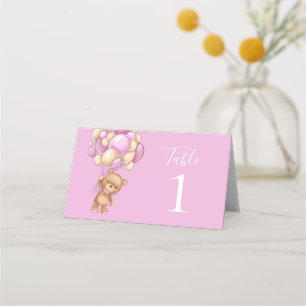 Carte De Placement Carte de place Teddy Bear Pink Ballots