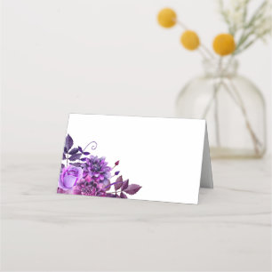 Carte De Placement Carte de séjour aux fleurs violettes. Floral maria