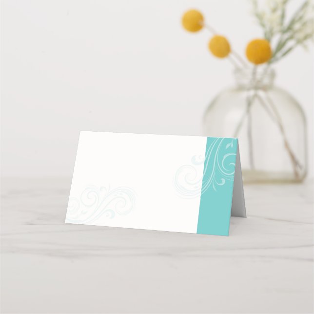 Carte De Placement Carte de siège Turquoise, Caroline Mariage (Devant)