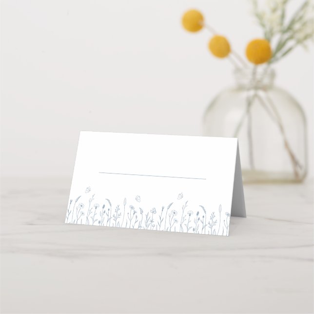 Carte De Placement Carte de table de mariage Papillons Prairie de fle (Devant)