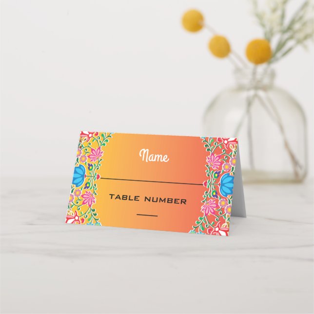 Carte De Placement Carte de table mexicaine Fiesta Mariage (Devant)