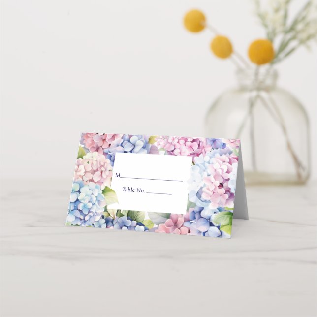 Carte De Placement Carte d'emplacement Hydrangea Tableau d'invité N°  (Devant)