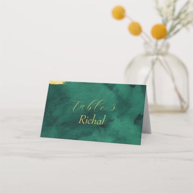 Carte De Placement Carte Emerald Gold Mariage Place (Devant)