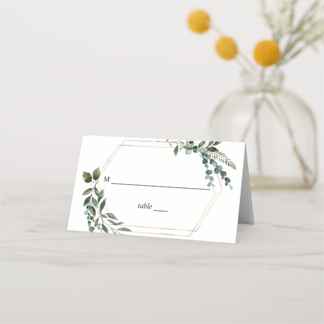 Carte De Placement Carte feuille & Eucalyptus Gold Place (Devant)