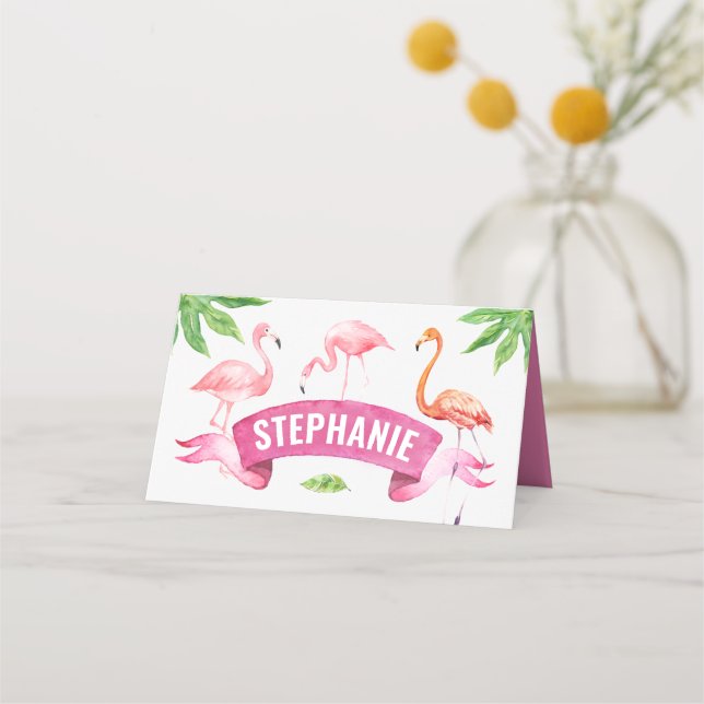 Carte De Placement Carte Flamant rose, Tropical (Devant)