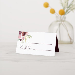 Carte De Placement Carte Floral Place Mariage d'aquarelle Bourgogne