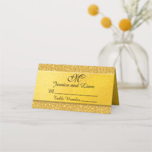 Carte De Placement Carte Gold on Gold Parties scintillant Place