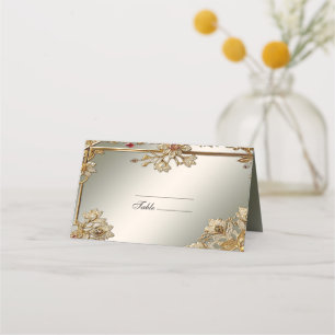 Carte De Placement Carte Gold Ornate Floral Frame Place