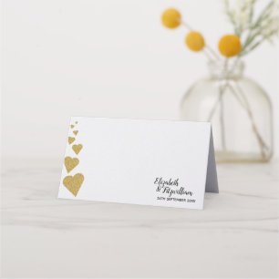 Carte De Placement Carte Gold Parties scintillant Heart Table Place o