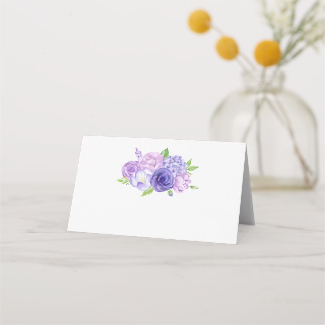 Carte De Placement Carte Mariage à l'aquarelle ultra violette (Devant)