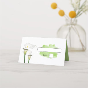 Carte De Placement Carte Mariage blanche Calla Lilies Aquarelle