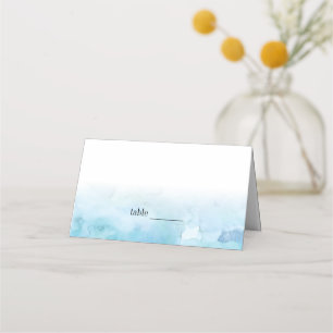 Carte De Placement Carte Mariage Blue Aquamarine Watercolor