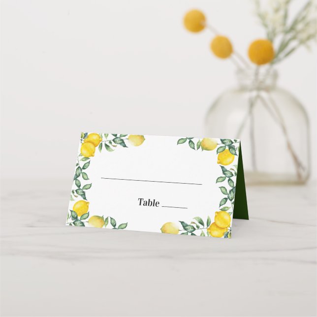 Carte De Placement Carte Mariage citron (Devant)