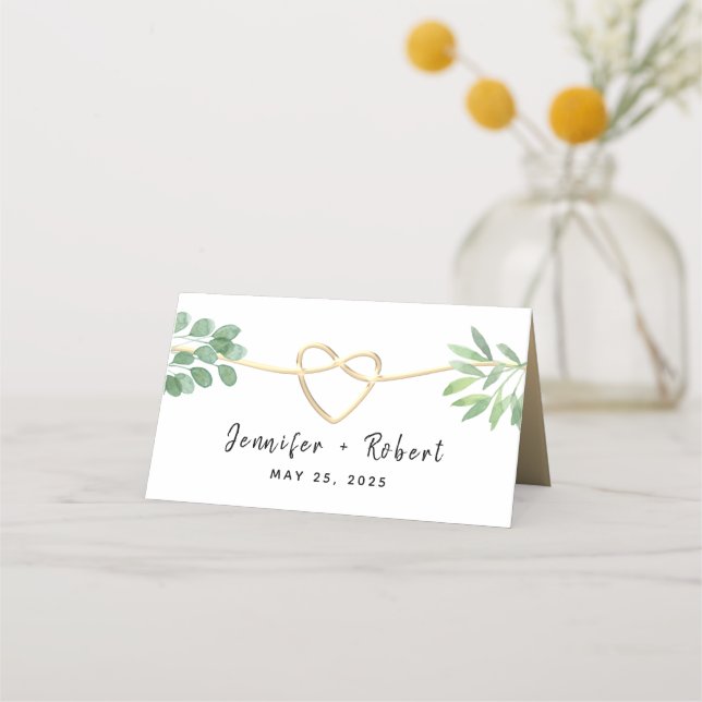 Carte De Placement Carte Mariage Eucalyptus Green (Dos)