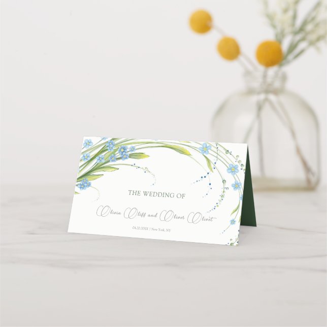 Carte De Placement Carte-Mariage Forget-Me-Not (Devant)