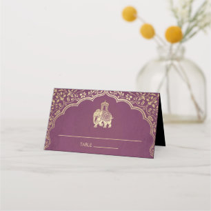 Carte De Placement Carte Mariage indienne Place Faux Gold Foil