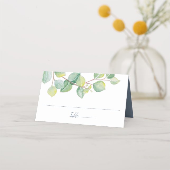 Carte De Placement Carte mariage Place, Carte Escort, Eucalyptus (Devant)