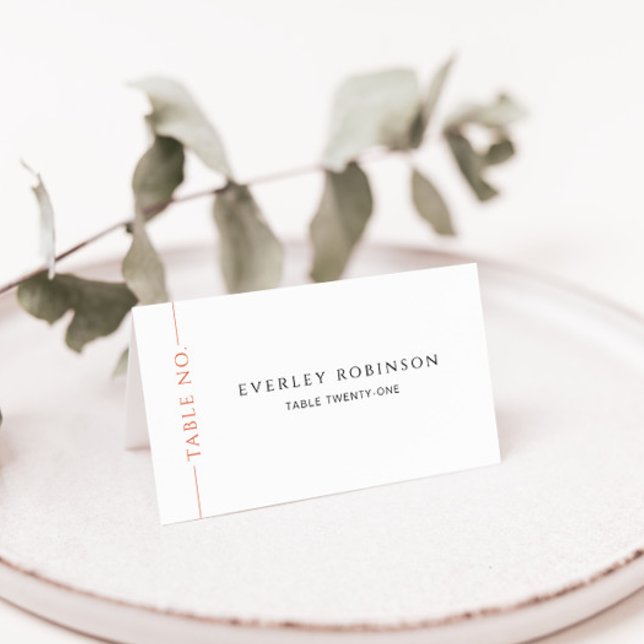 Carte De Placement Carte Mariage pliée moderne Burnt Orange (Créateur téléchargé)