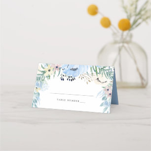 Carte De Placement Carte Place do-it-yourself Floral Bleu