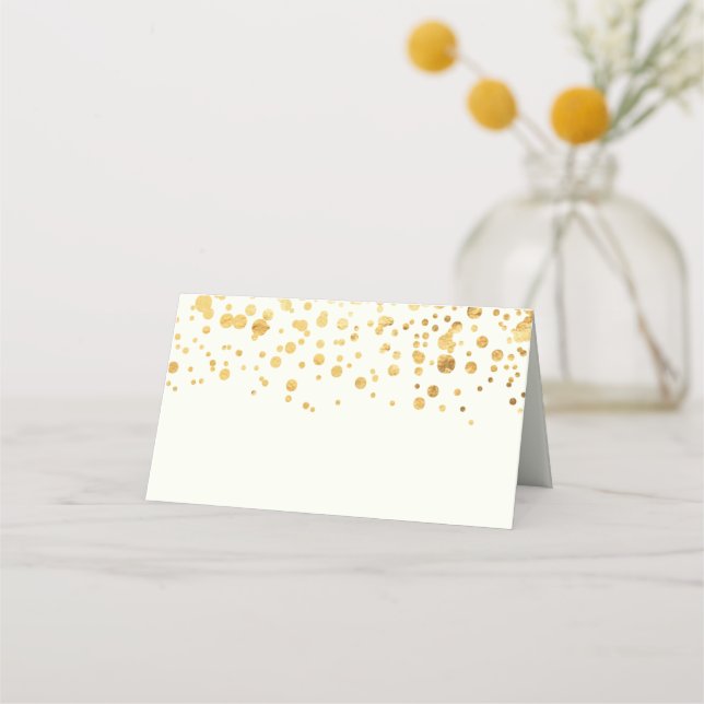 Carte De Placement Carte Place Mariage Confetti Gold Parties scintill (Devant)