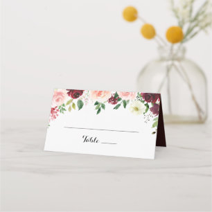 Carte De Placement Carte Place Mariage Floral de printemps de Bourgog