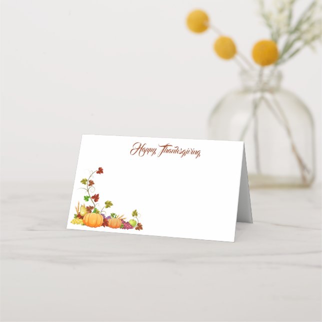 Carte De Placement Carte Place Nom Thanksgiving (Devant)