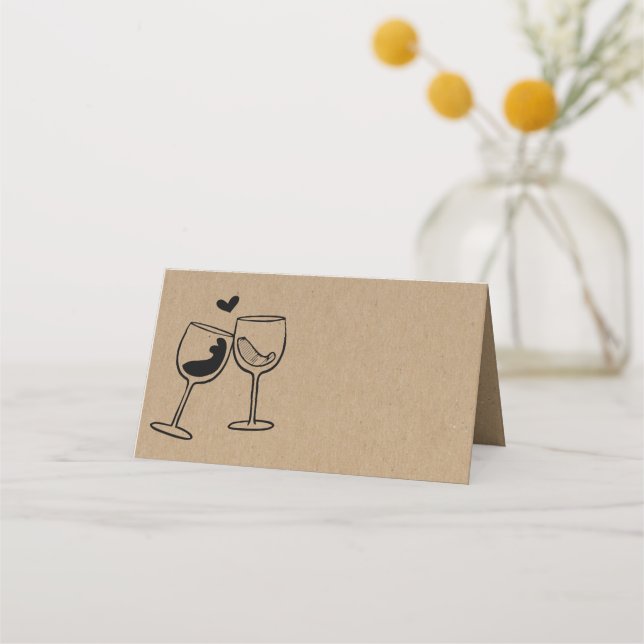 Carte De Placement Carte Place Style Tente Paillée Vin Toast (Devant)