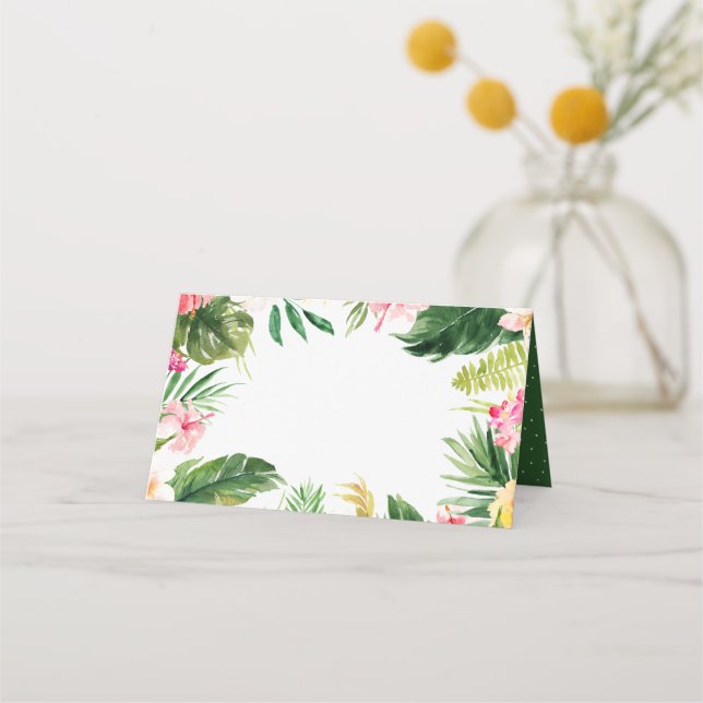 Carte De Placement Carte Place Tropical Floral Aquarelle (Devant)