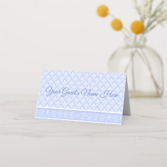 Carte De Placement Carte Place - Wedgewood Blue Damask (Devant)