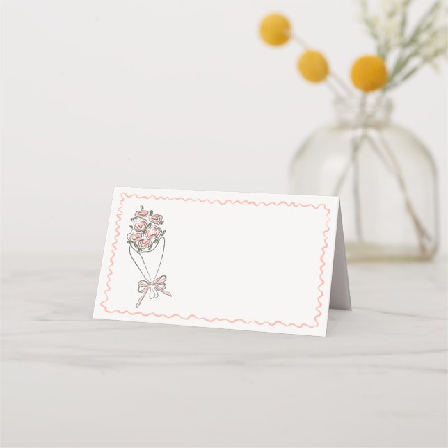 Carte De Placement Carte pliée à fleurs fraîches du marché aux fleurs (Devant)