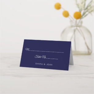 Carte De Placement Carte simple personnalisée Navy Blue Mariage Place