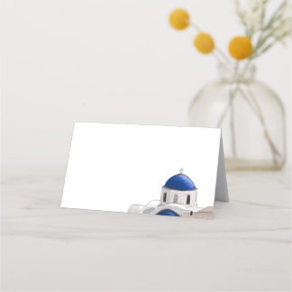 Carte De Placement Carte simple Santorin Blue Dome - Blanc