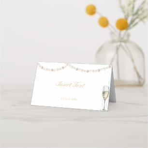 Carte De Placement Carton de table Perles et Prosecco Étiquette de no