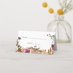 Carte De Placement Carton de table plié pour une douche de mariée aux