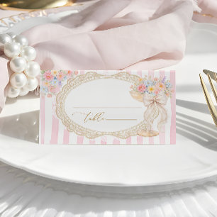 Carte De Placement Carton de table pour Baby Shower Pétale et Prosecc