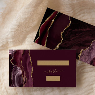 Carte De Placement Carton d'escorte de mariage chic bourgogne rouge a