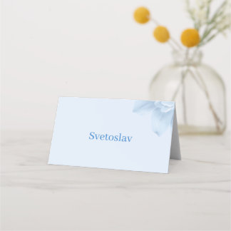 Carte De Placement Carton d'invité de couple à l'aquarelle bleue élég