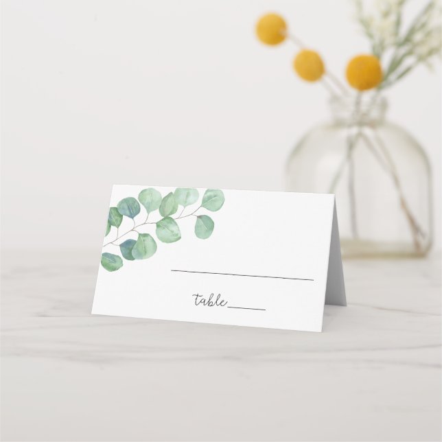 Carte De Placement Carton d'invité Eucalyptus verdure (Devant)