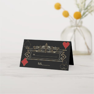 Carte De Placement CasinoGold Black Art Déco Roaring Mariage des anné