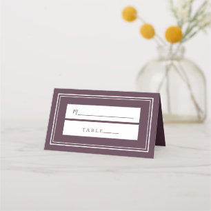 Carte De Placement Cassis Purple Mariage Simple Minimaliste Chic Invi