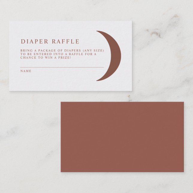 Carte De Placement CELESTE Bohemian Moon Diaper Raffle jeu de billets (Devant / Derrière)
