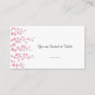 Carte De Placement cerisier en fleurs ; table mariage
